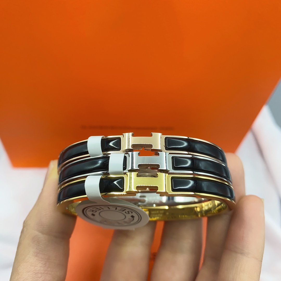 [Echo Fine ]CLASSIC HM CLIC BLACK 8MM ENAMEL BRACELET