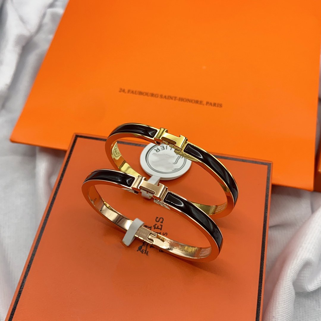 [Echo Fine ]CLASSIC HM CLIC BLACK 8MM ENAMEL BRACELET
