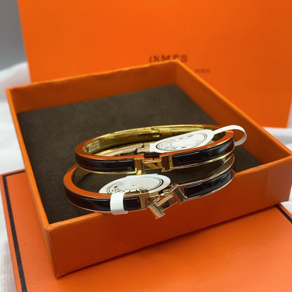[Echo Fine ]CLASSIC HM CLIC BLACK 8MM ENAMEL BRACELET