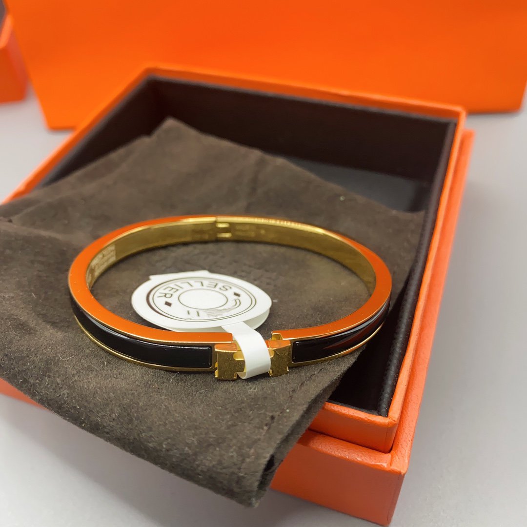 [Echo Fine ]CLASSIC HM CLIC BLACK 8MM ENAMEL BRACELET