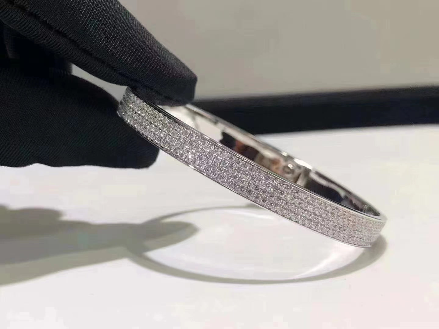 [Echo Fine ]HM KELLY BRACELET IN SILVER AND FULL PAVE DIAMOND