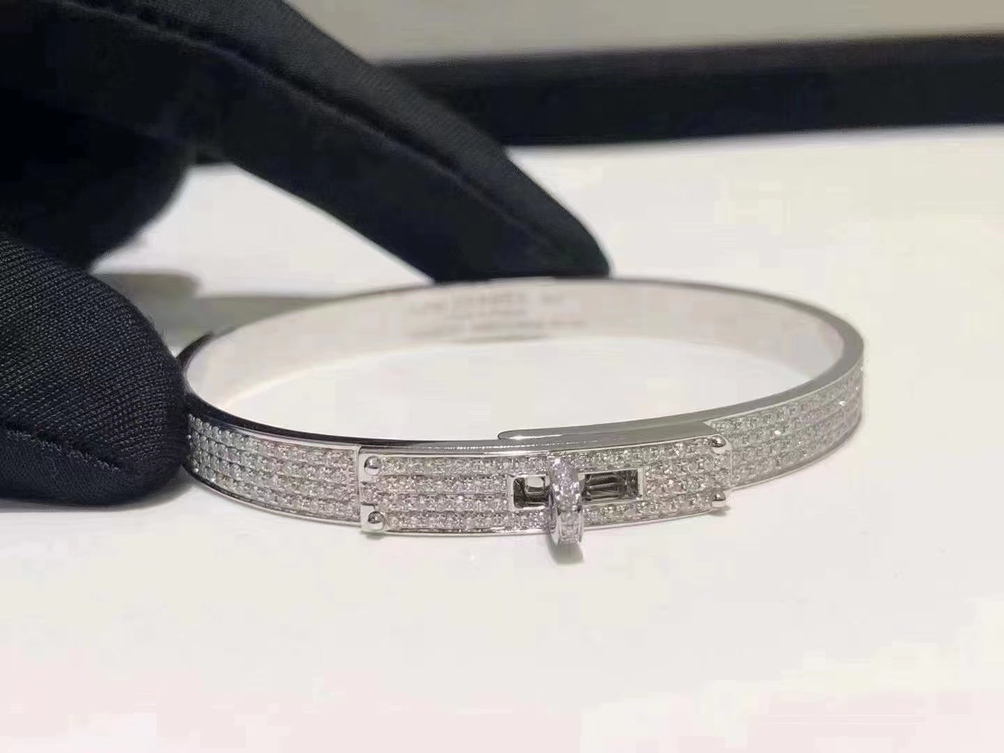 [Echo Fine ]HM KELLY BRACELET IN SILVER AND FULL PAVE DIAMOND