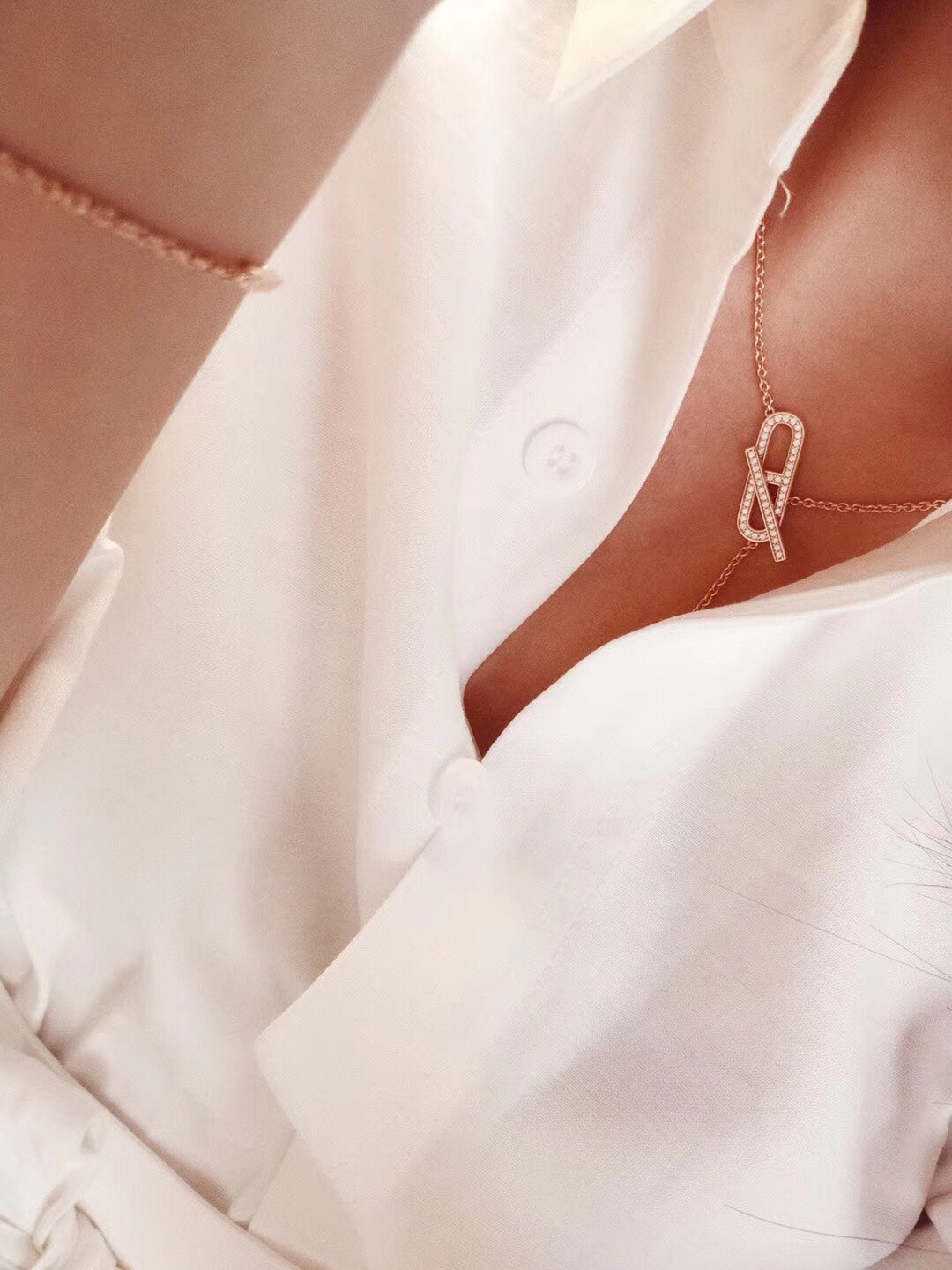 [Echo Fine ]HM FIRE PIG NOSE NECKLACE TRENDY STREET