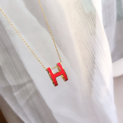[Echo Fine ]HM CLIC RED ENAMEL GOLD NECKLACE