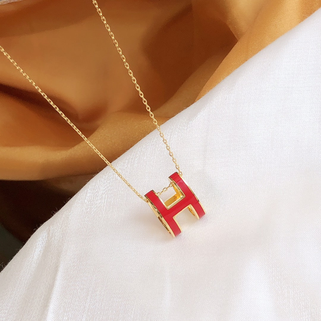 [Echo Fine ]HM CLIC RED ENAMEL GOLD NECKLACE