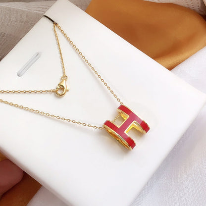 [Echo Fine ]HM CLIC RED ENAMEL GOLD NECKLACE