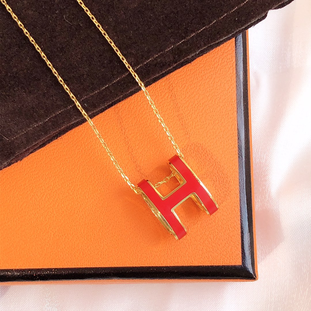 [Echo Fine ]HM CLIC RED ENAMEL GOLD NECKLACE