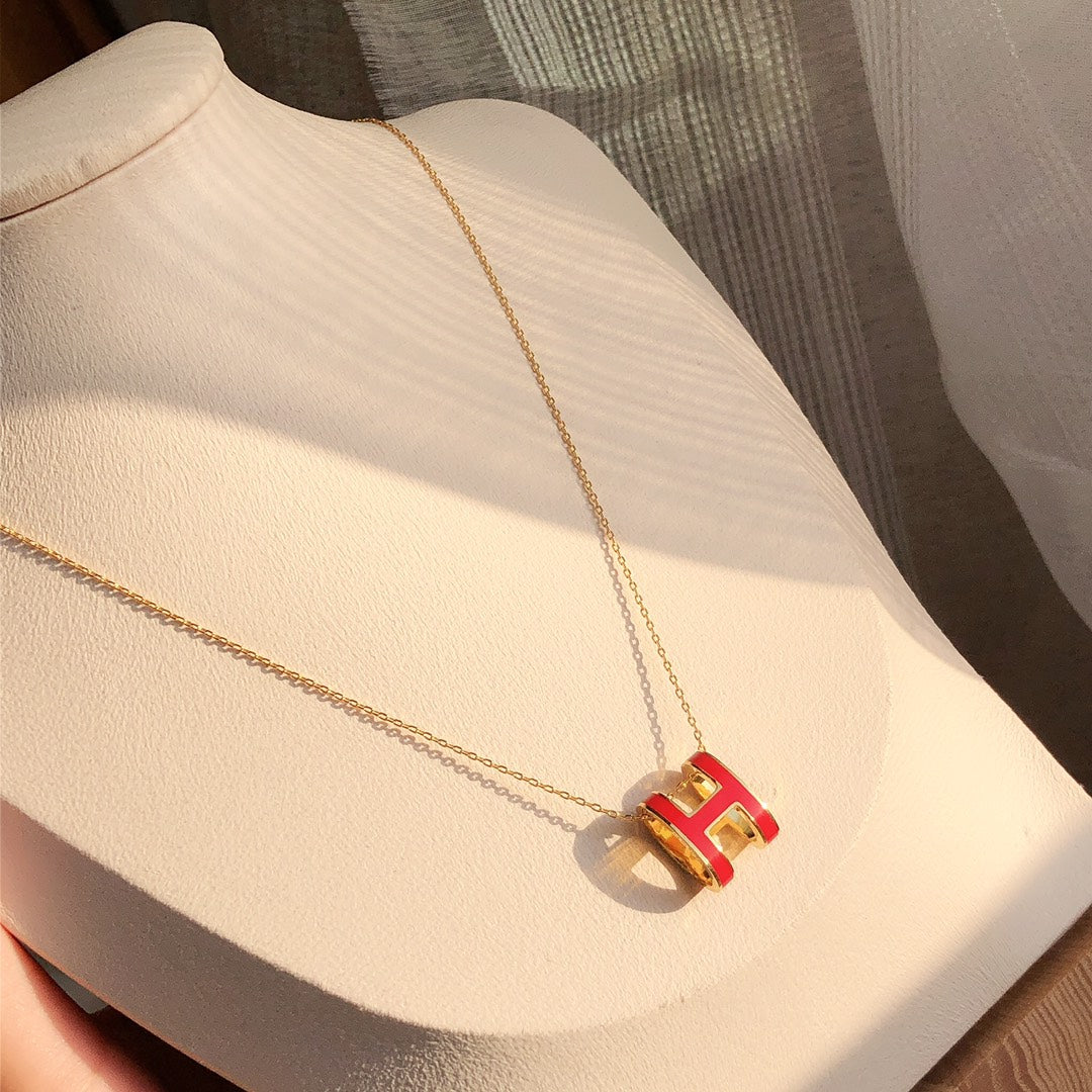 [Echo Fine ]HM CLIC RED ENAMEL GOLD NECKLACE