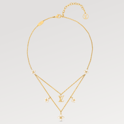 [Echo Fine ]FLOWERGRAM GOLD MOP DOUBLE ROW NECKLACE