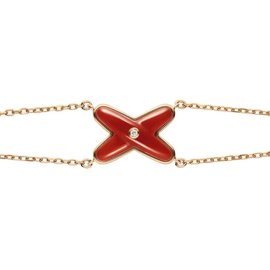 [Echo Fine ]JEUX BRACELET CARNELIAN PINK GOLD 1 DIAMOND