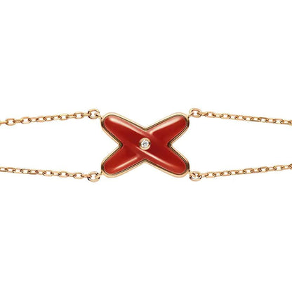[Echo Fine ]JEUX BRACELET CARNELIAN PINK GOLD 1 DIAMOND