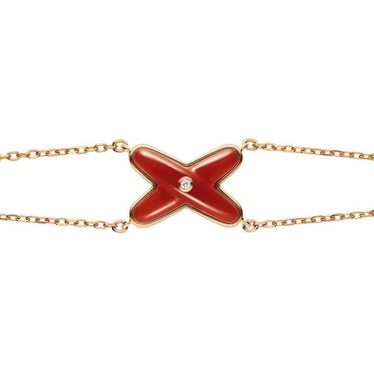 [Echo Fine ]JEUX BRACELET CARNELIAN PINK GOLD 1 DIAMOND