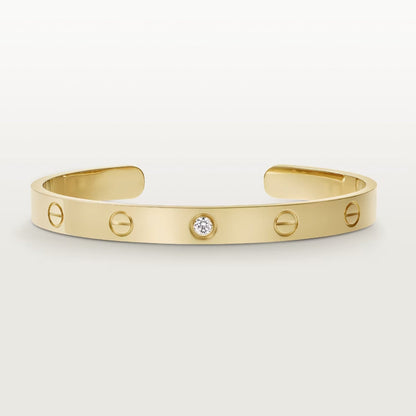 [Echo Fine ]LOVE BRACELET 6.1MM 1 DIAMOND OPEN CUFF