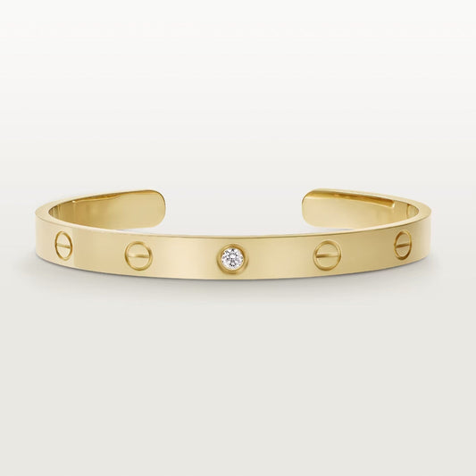 [Echo Fine ]LOVE BRACELET 6.1MM 1 DIAMOND OPEN CUFF