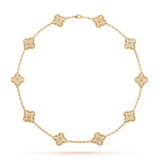 [Echo Fine ]CLOVER 10 MOTIFS DIAMOND NECKLACE