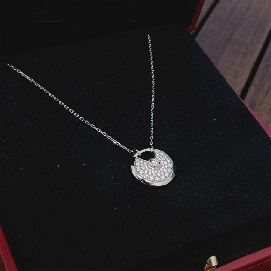 [Echo Fine ]AMULETTE SILVER FULL DIAMOND NECKLACE