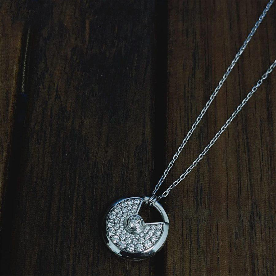 [Echo Fine ]AMULETTE SILVER FULL DIAMOND NECKLACE