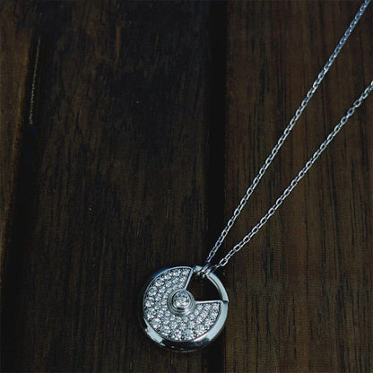 [Echo Fine ]AMULETTE SILVER FULL DIAMOND NECKLACE