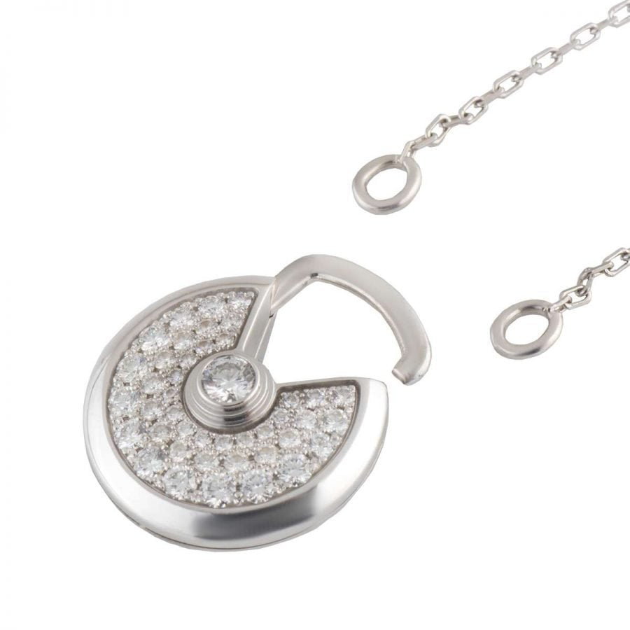 [Echo Fine ]AMULETTE SILVER FULL DIAMOND NECKLACE