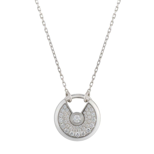 [Echo Fine ]AMULETTE SILVER FULL DIAMOND NECKLACE