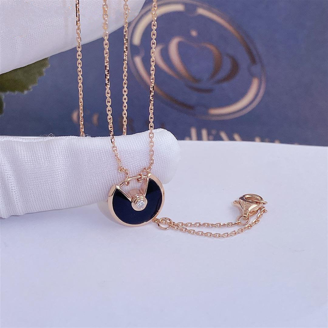 [Echo Fine ]AMULETTE ROSE GOLD ONYX NECKLACE