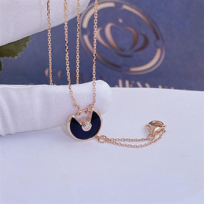 [Echo Fine ]AMULETTE ROSE GOLD ONYX NECKLACE