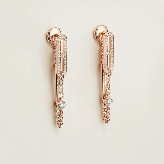 [Echo Fine ]CHAINE CHAOS DIAMOND DROP EARRINGS