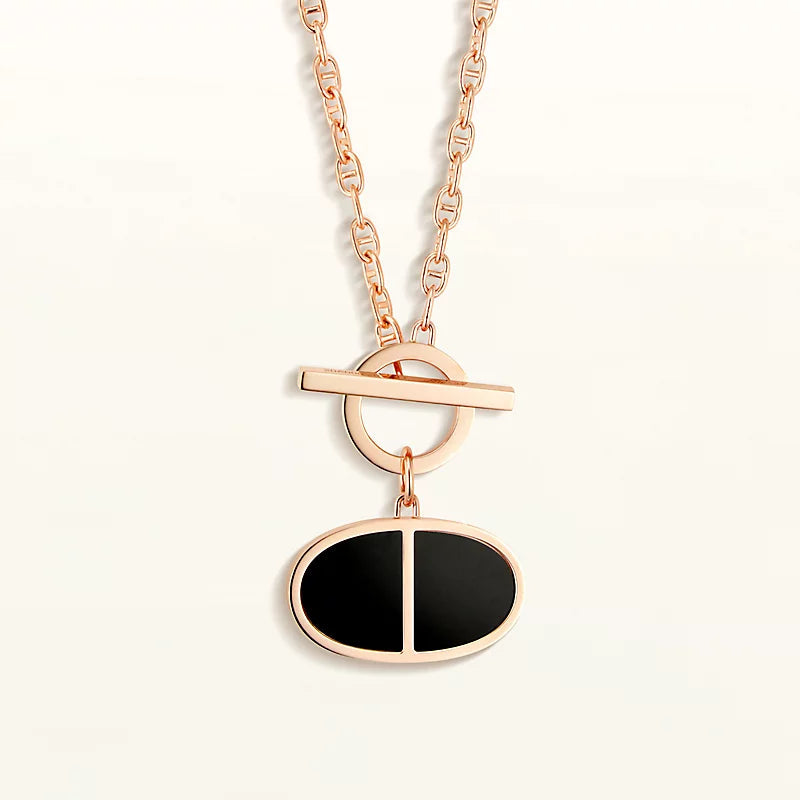 [Echo Fine ]CHAINE VERSO BLACK CERAMIC NECKLACE
