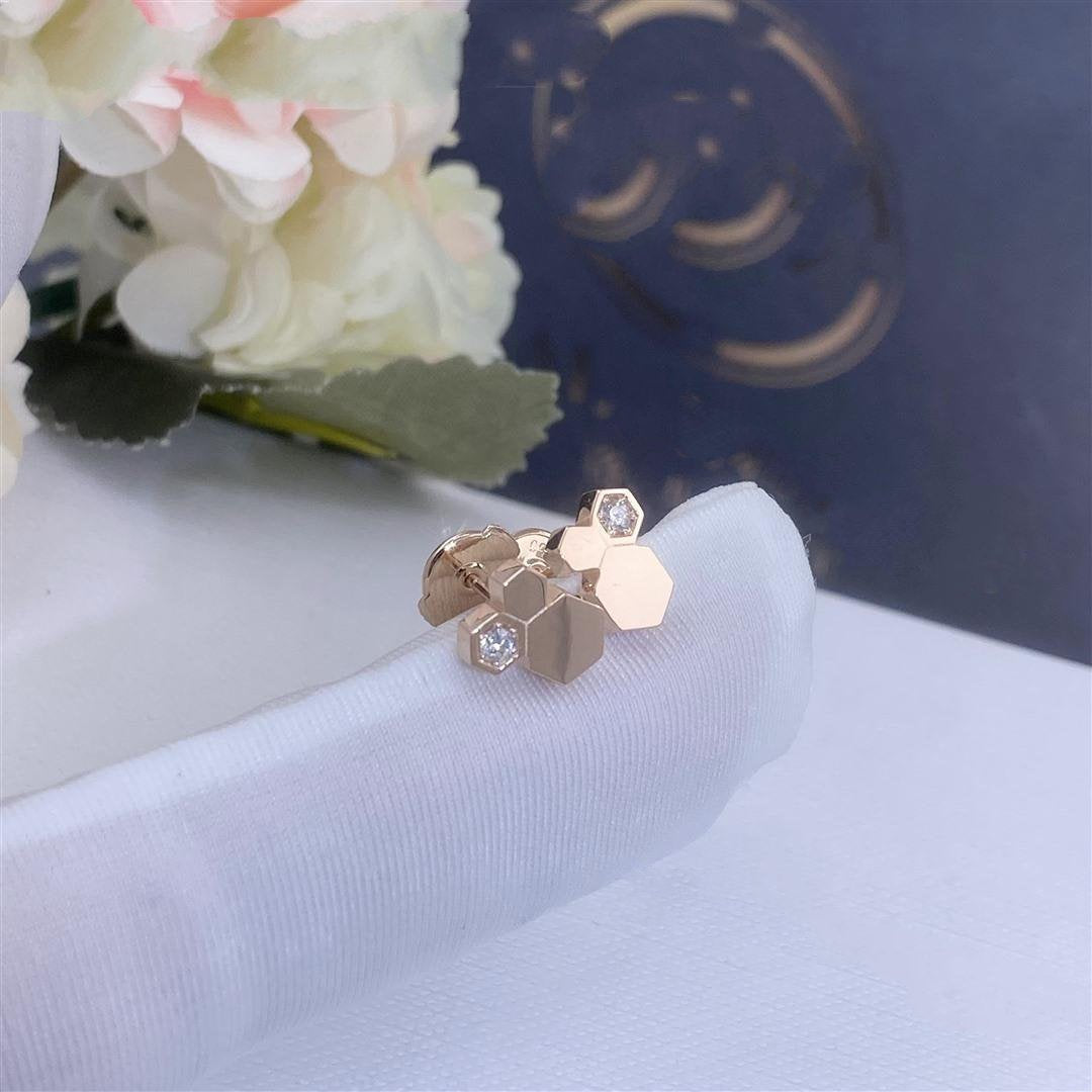 [Echo Fine ]BEE LOVE PINK GOLD DIAMOND EARRINGS