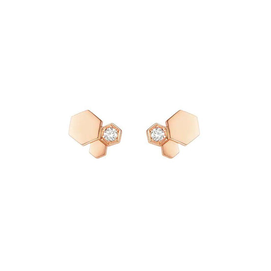 [Echo Fine ]BEE LOVE PINK GOLD DIAMOND EARRINGS