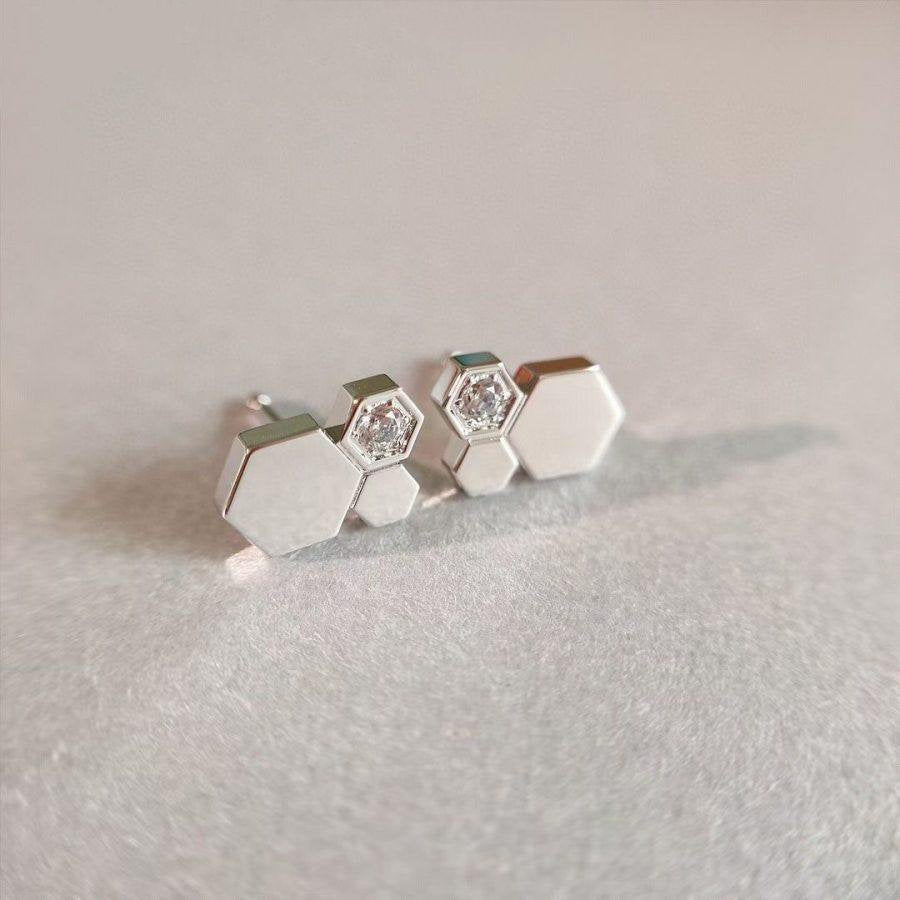 [Echo Fine ]BEE LOVE SILVER DIAMOND EARRINGS