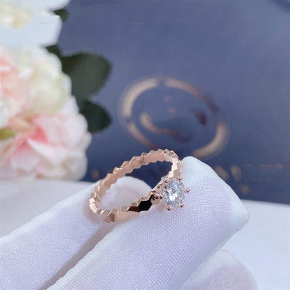 [Echo Fine ]BEE LOVE RING PINK GOLD 1 DIAMOND