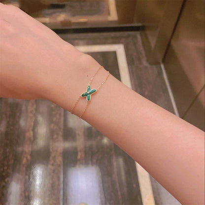 [Echo Fine ]JEUX BRACELET MALACHITE PINK GOLD 1 DIAMOND