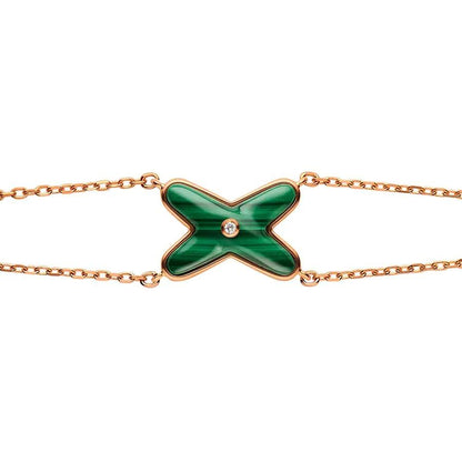 [Echo Fine ]JEUX BRACELET MALACHITE PINK GOLD 1 DIAMOND