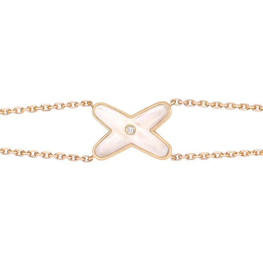 [Echo Fine ]JEUX BRACELET WHITE MOP PINK GOLD 1 DIAMOND