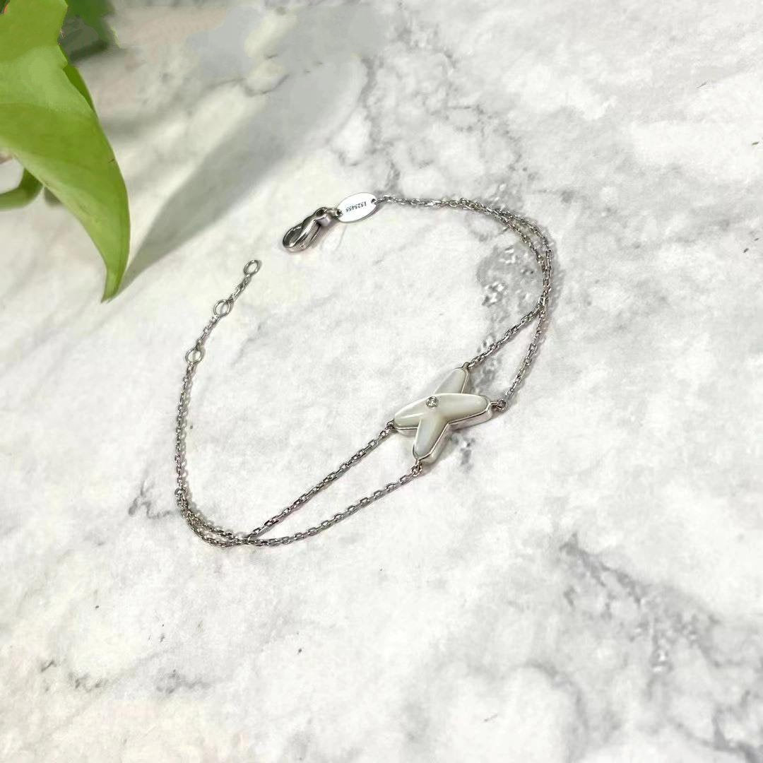 [Echo Fine ]JEUX BRACELET WHITE MOP SILVER 1 DIAMOND