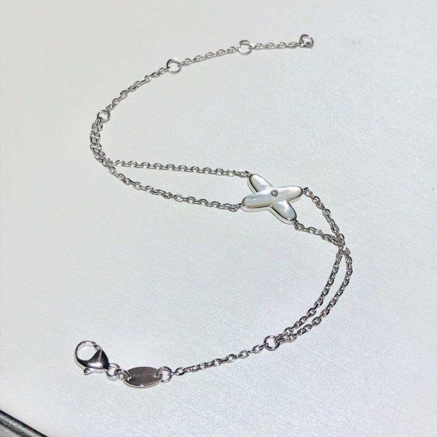 [Echo Fine ]JEUX BRACELET WHITE MOP SILVER 1 DIAMOND