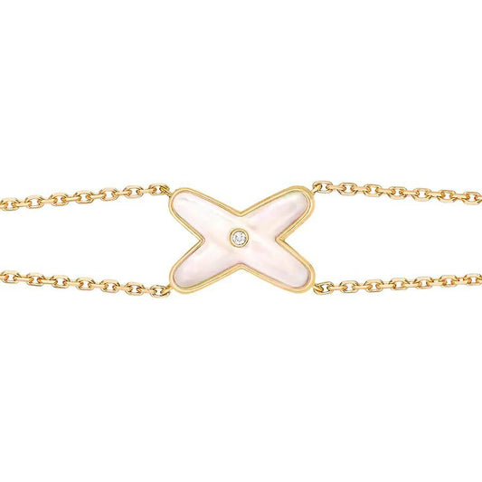 [Echo Fine ]JEUX BRACELET WHITE MOP GOLD 1 DIAMOND