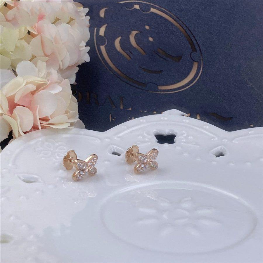 [Echo Fine ]JEUX DE PINK GOLD DIAMOND EARRINGS