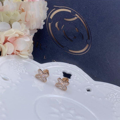 [Echo Fine ]JEUX DE PINK GOLD DIAMOND EARRINGS