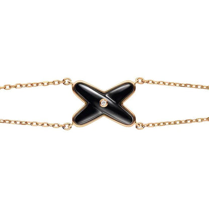 [Echo Fine ]JEUX BRACELET ONYX PINK GOLD 1 DIAMOND