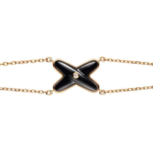 [Echo Fine ]JEUX BRACELET ONYX PINK GOLD 1 DIAMOND