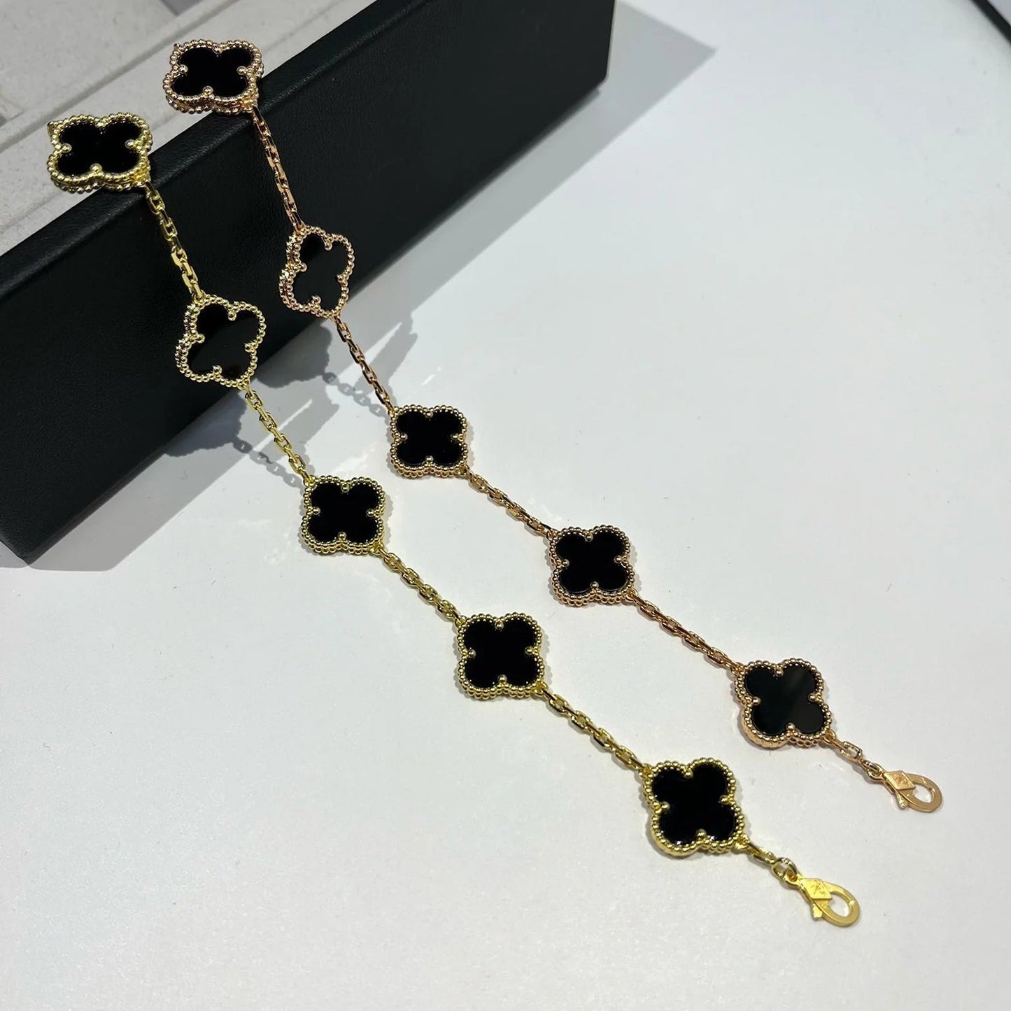 [Echo Fine ]CLOVER  5 MOTIFS BLACK ONYX BRACELET