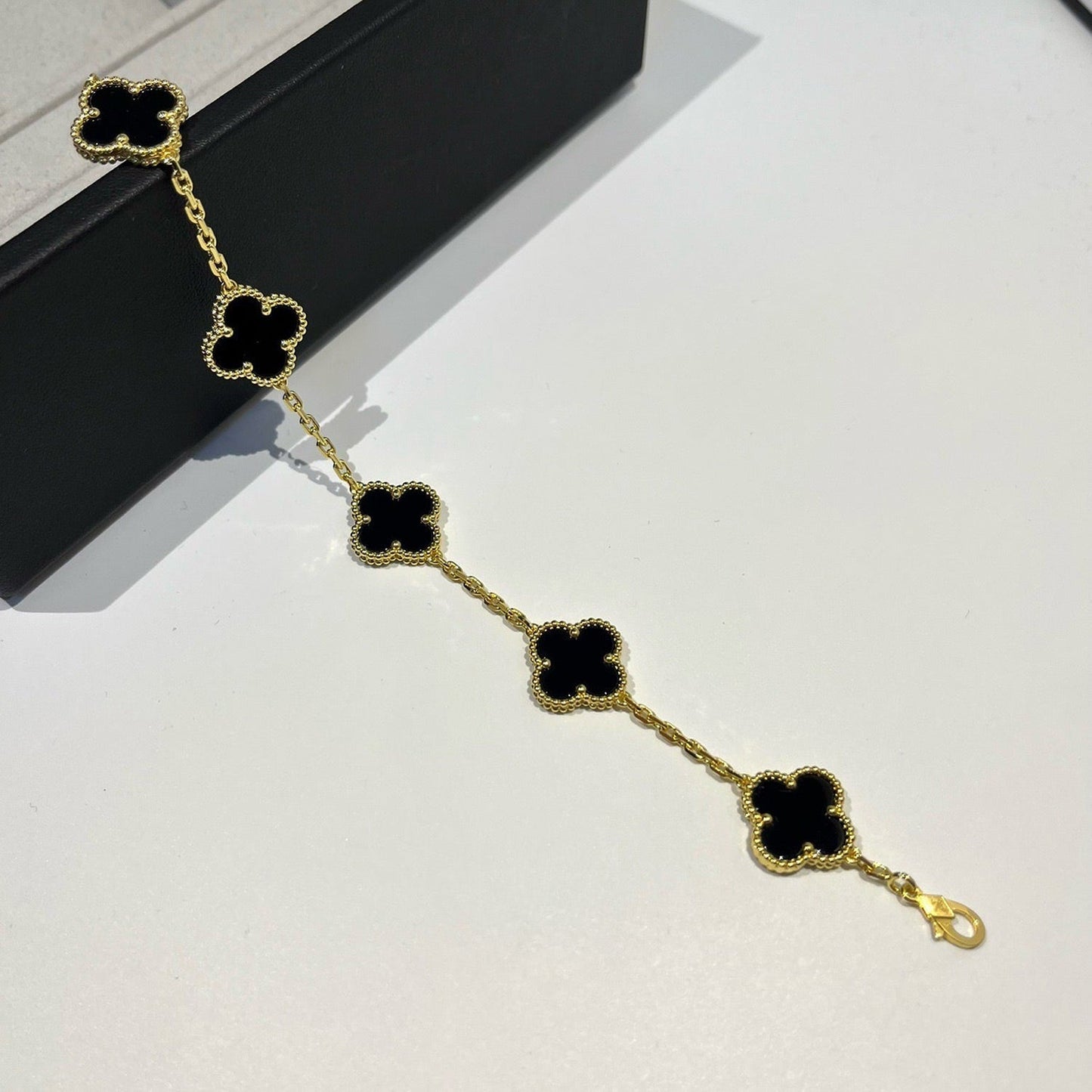[Echo Fine ]CLOVER  5 MOTIFS BLACK ONYX BRACELET