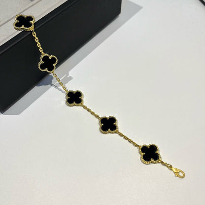 [Echo Fine ]CLOVER  5 MOTIFS BLACK ONYX BRACELET