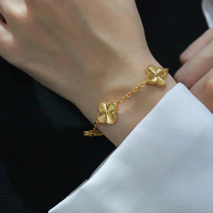 [Echo Fine ]CLOVER 5 FLOWERS LASER BRACELET