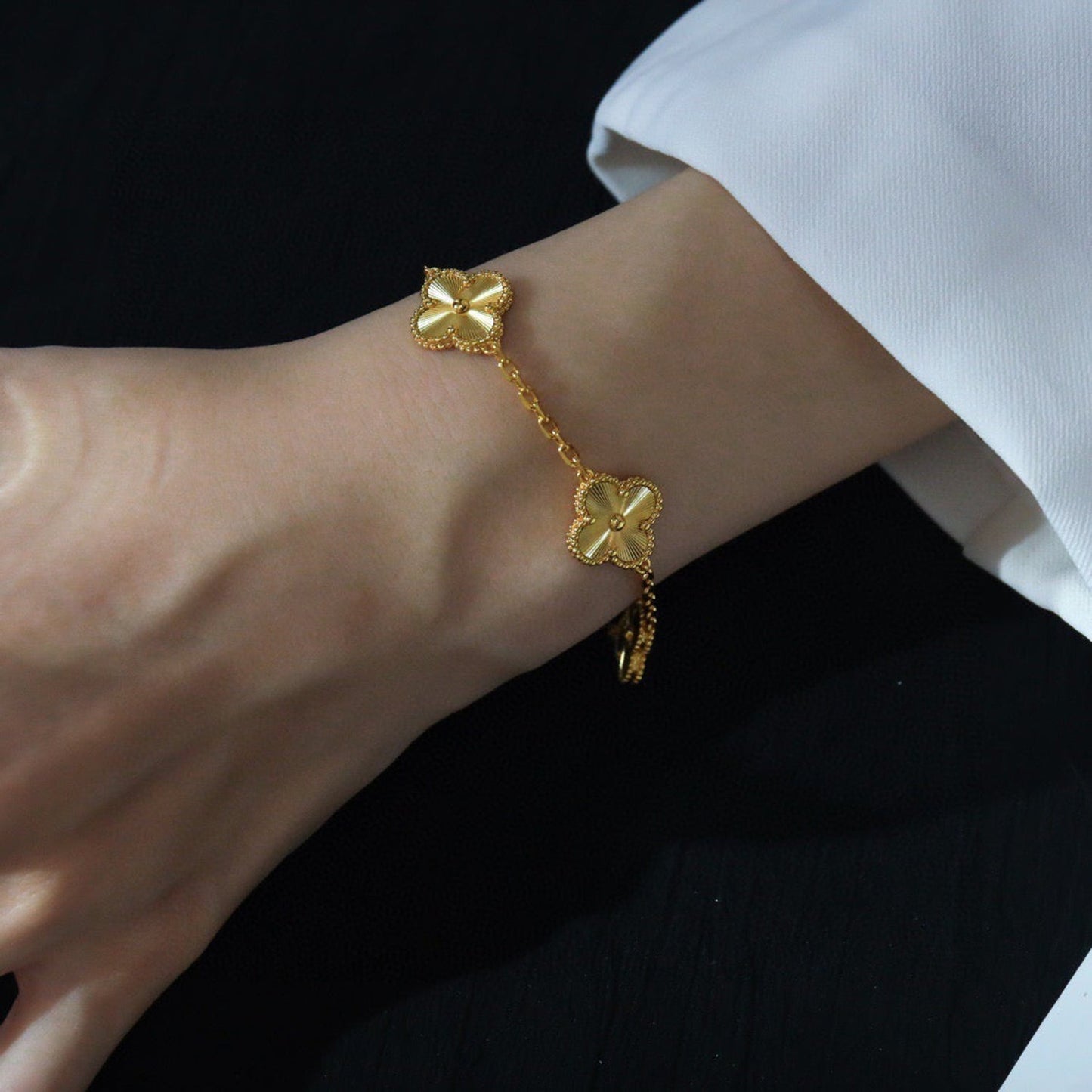 [Echo Fine ]CLOVER 5 FLOWERS LASER BRACELET
