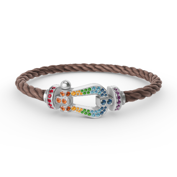 [Echo Fine ]FORC LARGE HORSESHOE  COLORED DIAMOND BRACELET SILVER