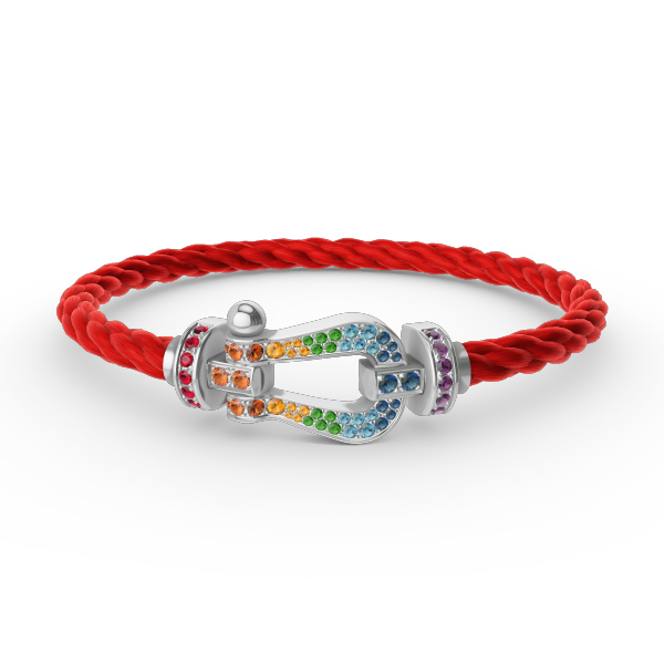 [Echo Fine ]FORC LARGE HORSESHOE  COLORED DIAMOND BRACELET SILVER