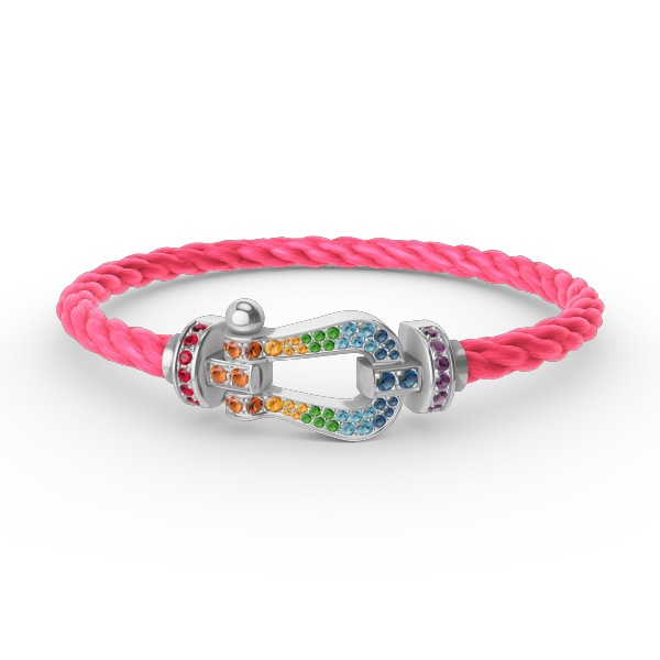 [Echo Fine ]FORC LARGE HORSESHOE  COLORED DIAMOND BRACELET SILVER
